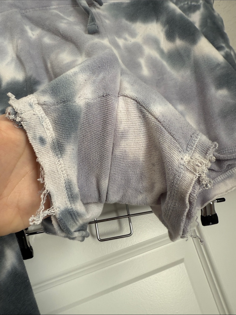 Tie-Dye Hoodie & Shorts Set - Purple, Gray and White Loungewear - Picture 3 of 3